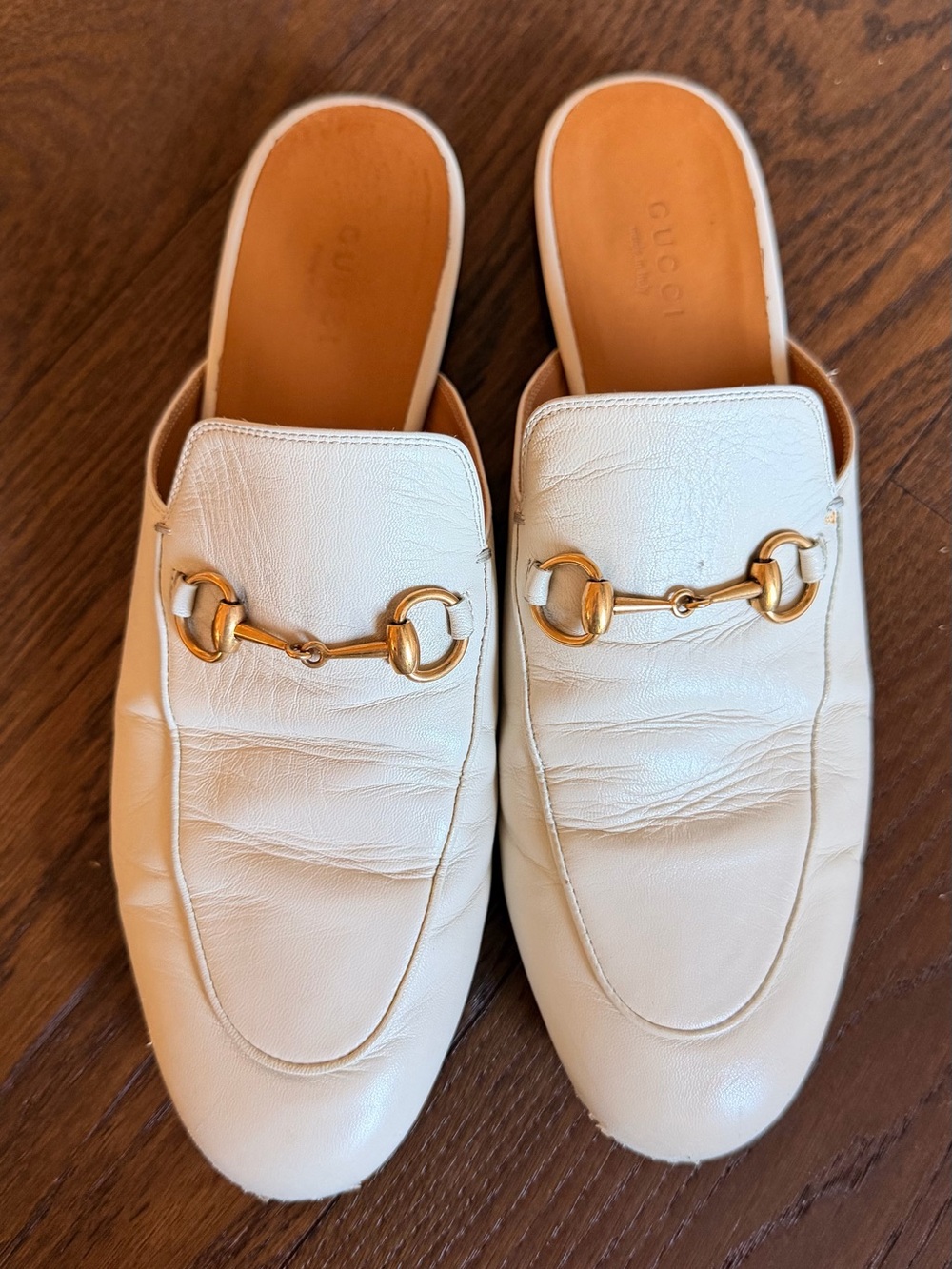 Gucci Cream Horsebit  Mules